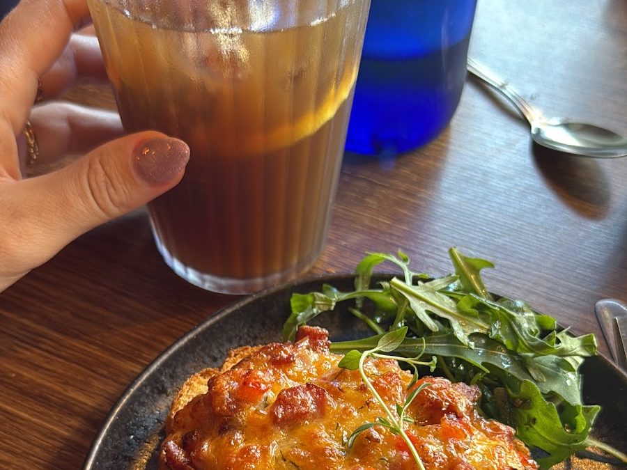 Cheese toast on sourdough with salad at Datsé’s Café and Cakes